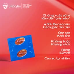 Thumbnail Bao cao su LifeStyles siêu mỏng, kéo dài thời gian quan hệ, bao cao su gân gai, hộp 3 bcs/12 bcs 4