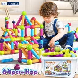 Thumbnail Tặng hộp nhựa- Đồ chơi xếp hình nam châm thông minh đa dạng màu sắc 130 chi tiết 3
