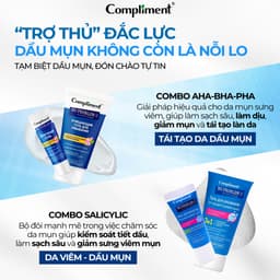 Thumbnail Bộ Chăm Sóc Da Mặt Kem Giảm Thâm Chấm Mụn Compliment Smoothe 25ml & Sữa Rửa Mặt Da Dầu Mụn 200ml 4