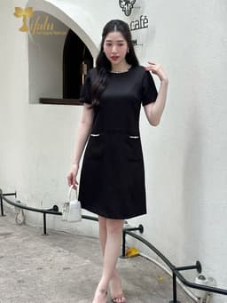 Thumbnail Đầm suông, Đầm váy đen bigsize TIFALU - ZOL320BLK 4
