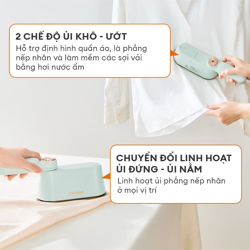 Ảnh Bàn ủi hơi nước cầm tay Gaabor HM-M01A 2in1 thích hợp cho mọi loại vải bàn là cầm tay bàn ủi hơi nước dung tích lớn 4