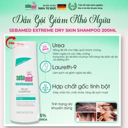 Thumbnail Dầu gội đầu giảm khô, ngứa Sebamed Extreme Dry Skin Relief Shampoo 5% Urea 200ml 3