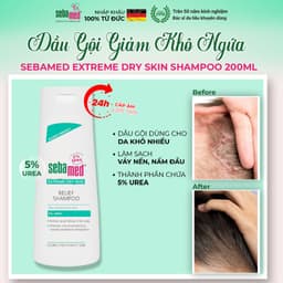 Thumbnail Dầu gội đầu giảm khô, ngứa Sebamed Extreme Dry Skin Relief Shampoo 5% Urea 200ml 2