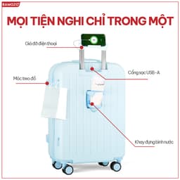 Thumbnail Vali Du Lịch Bamozo 8812 Thời Trang Size 20/24 Chất Liệu Nhựa ABS Bền Đẹp Bảo Hành 5 Năm 3
