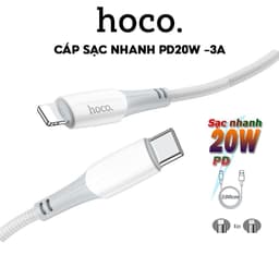 Thumbnail Cáp Sạc Nhanh 20W Chính Hãng Hoco Dùng Cho IP 7-8-X-11-12-13-14-Pro-Plus-Promax- Dây Bện Dù Siêu Bền 1