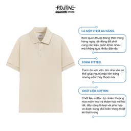 Thumbnail Áo Thun Polo Nam Tay Ngắn Cotton Trơn Form Fitted - Routine 10S24POL006 2
