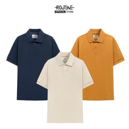 Thumbnail Áo Thun Polo Nam Tay Ngắn Cotton Trơn Form Fitted - Routine 10S24POL006 4