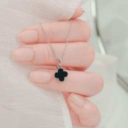 Thumbnail Dây chuyền nữ Lamy CDE Black Onyx Flower Silver Necklace CDE6392SV 3