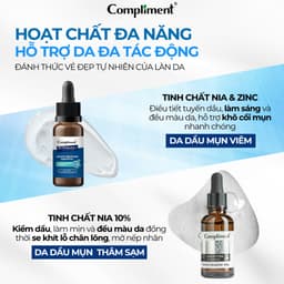 Thumbnail Serum Cấp Ẩm, Giảm Mụn, Phục Hồi Da Compliment HA, B5, B3, Niacinamide, Vitamin C 27ml 3