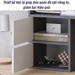 Thumbnail Kệ Gỗ Để Bàn FB21 FIVO Cao Cấp Màu Trắng Và Xám, Decor Bàn Học, Văn Phòng, Hộc Tủ Gắn Nam Châm, Đa Dạng Mẫu Mã, Màu Sắc 4