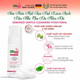 Thumbnail Sữa rửa mặt cho da siêu nhạy cảm da dễ mẫn đỏ Sebamed Anti-Redness Gentle Cleansing Foam 150ml 3