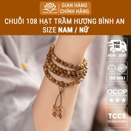 Thumbnail Vòng tay chuỗi trầm hương 108 hạt Trầm Tóc Vườn mang may mắn bình an tài lộc - Xưởng Mộc Việt 1