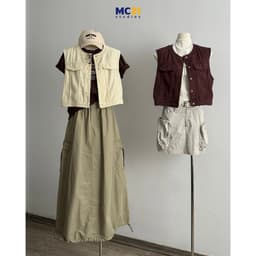 Thumbnail Áo gile denim MC21.STUDIOS freesize dáng vừa Unisex Ulzzang Streetwear Hàn Quốc A4124 2