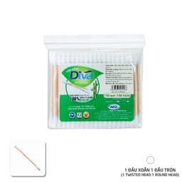 Thumbnail Tăm bông kháng khuẩn Diva Thân Tre 100% Bông Tự Nhiên 2