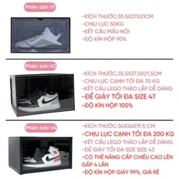 Thumbnail Hộp Đựng Giày Nhựa Cứng Cửa Ngang Có Nam Châm PIGPOX - Loại cao cấp bền bỉ 1