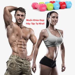 Thumbnail Tạ Nhựa Cao Su Cao Cấp 1kg, 2kg, 3kg, 0.5kg – Tạ Tay Tập Gym, Yoga, Boxing Cho Nam Nữ Trẻ Em Chính Hãng Amalife 4