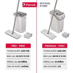 Thumbnail Cây lau nhà tự vắt thông minh, bộ lau nhà 360 độ, lau sạch khô nhanh Parroti 3