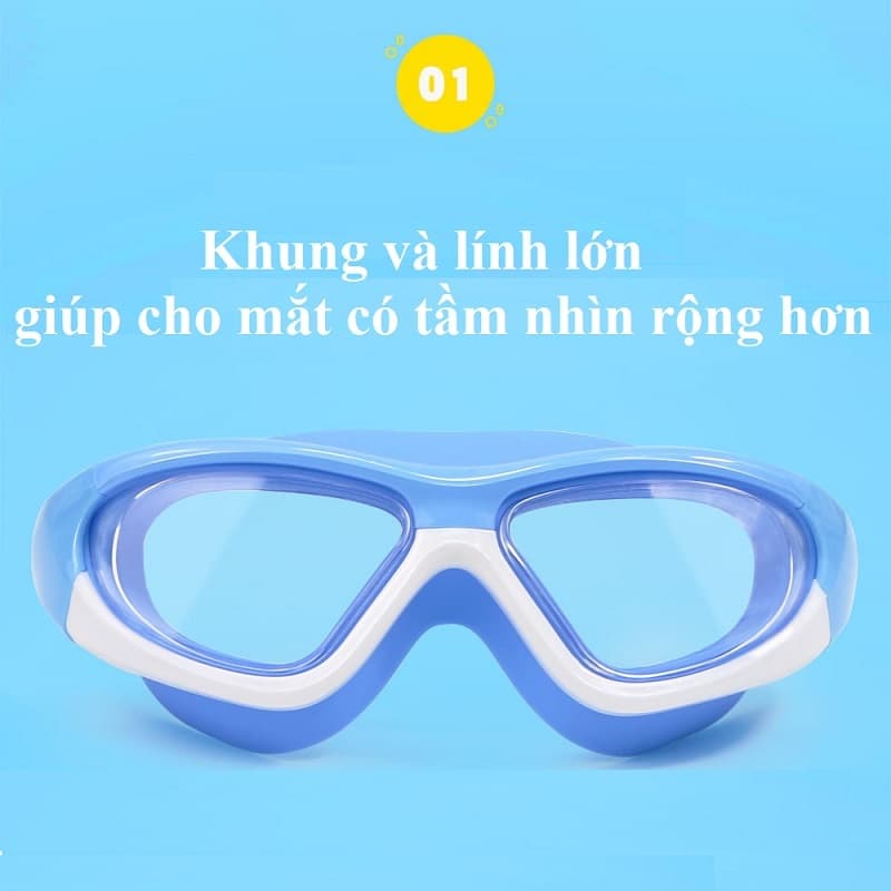 Ảnh Kính bơi cho bé trai gái SKIDS mũ bơi trẻ em cao cấp chống nước sương mù kèm nút bịt tai 2