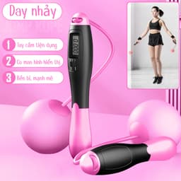 Thumbnail Dây Nhảy Thể Lực HỒNG Không Dây, Có Bóng Đếm Số Thể Lực Đàn Hồi, Hỗ Trợ Luyện Tập Thể Dục 2