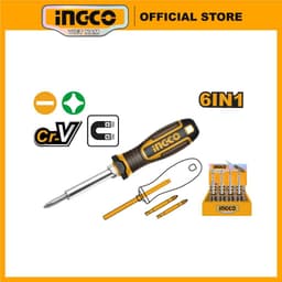 Thumbnail Bộ tua vít 6 đầu INGCO AKISD0608 01 thân tua vít thông minh SL5, SL6, PH1, PH2, 6mm, 8mm 1