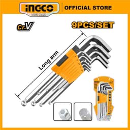 Thumbnail Bộ 9 chìa lục giác thép CRV cao cấp HHK12091 đầu lục giác và đầu bi tròn 1
