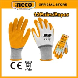 Thumbnail Găng tay chống cắt cấp độ 5 INGCO HGCG01-XL | HGCG02-XL, găng tay Latex HGVL06 cao su tổng hợp và sợi cotton polyester 1