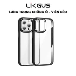 Thumbnail Ốp Lưng Trong Cứng Likgus Chống Ố Vàng Dùng Cho IP 12-13-14-15-Pro-Plus-Promax - Viền Gờ Cam Kim Loại Siêu Đẹp 2