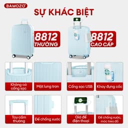 Thumbnail Vali Du Lịch Bamozo 8812 Thời Trang Size 20/24 1