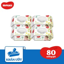 Thumbnail Combo 4 gói Khăn ướt Huggies không mùi (80 miếng/gói) 2