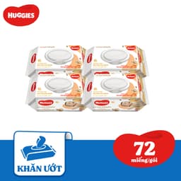 Thumbnail Combo 4 gói Khăn ướt Huggies chiết xuất Cao cao và Bơ hạt mỡ (72 miếng/gói) 2