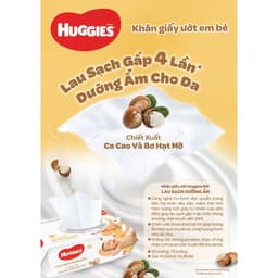 Thumbnail Combo 4 gói Khăn ướt Huggies chiết xuất Cao cao và Bơ hạt mỡ (72 miếng/gói) 3
