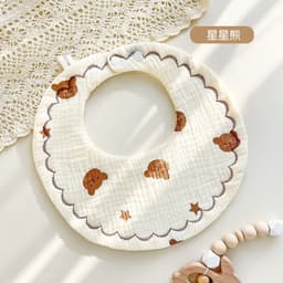 Thumbnail Yếm Tròn Xô Muslin 6 Lớp Cho Bé Dày Dặn Thấm Hút Tốt Mềm Mại Bấm Nút Tiện Lợi, Yếm Xô Tròn Cho bé 4
