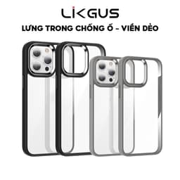 Thumbnail Ốp Lưng Trong Cứng Likgus Chống Ố Vàng Dùng Cho IP 12-13-14-15-Pro-Plus-Promax - Viền Gờ Cam Kim Loại Siêu Đẹp 1