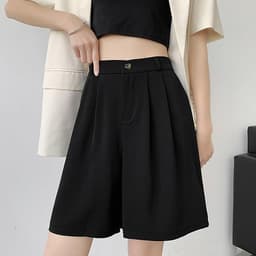 Thumbnail Quần short lửng nữ ống rộng có lưng thun THOCA HOUSE quần tây freesize thoải mái 1
