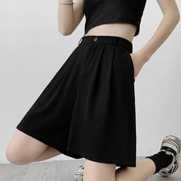 Thumbnail Quần short lửng nữ ống rộng có lưng thun THOCA HOUSE quần tây freesize thoải mái 4