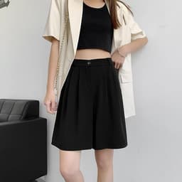 Thumbnail Quần short lửng nữ ống rộng có lưng thun THOCA HOUSE quần tây freesize thoải mái 2