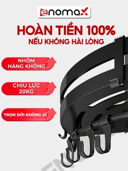 Thumbnail Kệ góc nhà tắm Enomax dán tường đa năng, đựng đồ trong phòng tắm. Nhôm hàng không cao cấp. Bảo Hành 10 Năm ( Eno 0108 ) 2