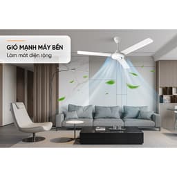 Thumbnail Quạt trần Sunhouse 3 cánh SHD-7657 SHD-7658, công suất 75W, sải cánh 1,4 mét, 5 cấp độ gió, vận hành êm ái 4