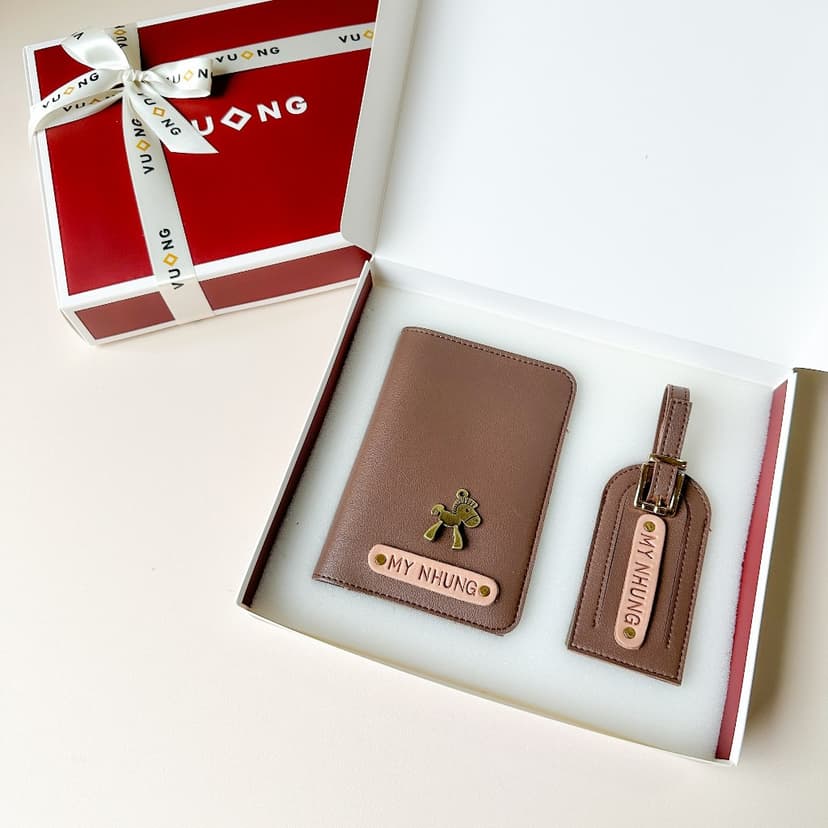 Ảnh Passport cover Vuông Shop®️ da p.u 2 lớp kèm tag hành lý 4