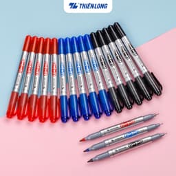 Thumbnail Bút lông dầu Thiên Long PM-04 gồm đầu lớn 1.0mm, đầu nhỏ 0.4mm, đa dạng nét viết,thuận tiện khi sử dụng trên nhều bề măt 3