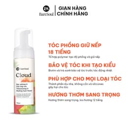 Thumbnail Livestream Bọt xịt phồng và giữ nếp tóc 18 tiếng BareSoul Cloud Styling Hair Foam 150ml 1