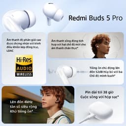Thumbnail Tai Nghe Bluetooth Xiaomi Redmi Buds 5 Pro | Chất Âm HIFI Cao Cấp | Khử Tiếng Ồn | Pin 38h | Bảo Hành 12 Tháng 4
