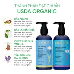 Thumbnail Combo dầu gội dầu xả hữu cơ giảm gàu, kiềm dầu Pura D'or Scalp Therapy & Healing Argan Oil 473ml 4