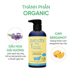 Thumbnail Sữa tắm gội hữu cơ dưỡng ẩm dịu nhẹ dành cho bé - All-in-one Baby Wash Pura D'or 473ML Organic 3