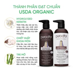 Thumbnail Combo dầu gội dầu xả tím hữu cơ khử vàng, giữ màu cho tóc tẩy nhuộm, phục hồi hư tổn Color Harmony Purple Pura D'or 3