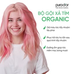 Thumbnail Combo dầu gội dầu xả tím hữu cơ khử vàng, giữ màu cho tóc tẩy nhuộm, phục hồi hư tổn Color Harmony Purple Pura D'or 2