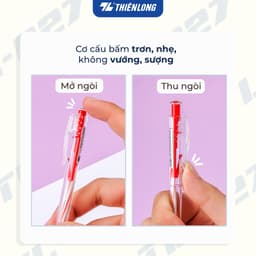 Thumbnail Combo 5/10/20 Bút bi Thiên Long TL-027 mực xanh/đỏ/đen/tím ngòi 0.5mm, nét viết đều dành cho học sinh, văn phòng 3