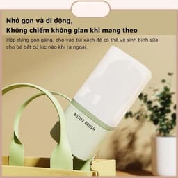 Thumbnail Hộp cọ rửa bình sữa KidAndMom bằng silicon gấp gọn tiện lợi khi mang theo 1 hộp với 6 chức năng dùng cho mọi loại bình 3
