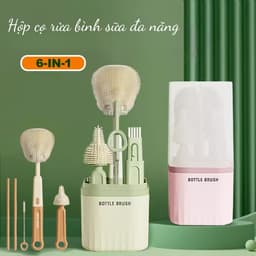 Thumbnail Hộp cọ rửa bình sữa KidAndMom bằng silicon gấp gọn tiện lợi khi mang theo 1 hộp với 6 chức năng dùng cho mọi loại bình 1