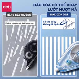 Thumbnail Bút Xóa Băng Học Sinh 40M Xinh Xắn Deli - Xóa Sạch Bám Dính Tốt Khô Nhanh Viết Đè Lên Ngay Băng Kéo Văn Phòng Nhiều Màu 2